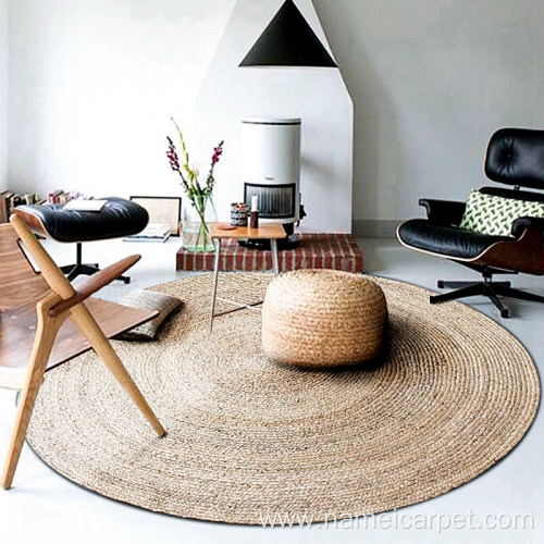 Natural personalised minimalist custom round rug floor mats